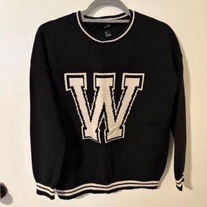 Forever 21 Black and Cream 'W' Sweater